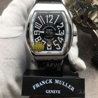 GB Factory Franck Muller Geneve Vanguard Glacier Black Face Rubber Strap 45 MM Automatic Watch